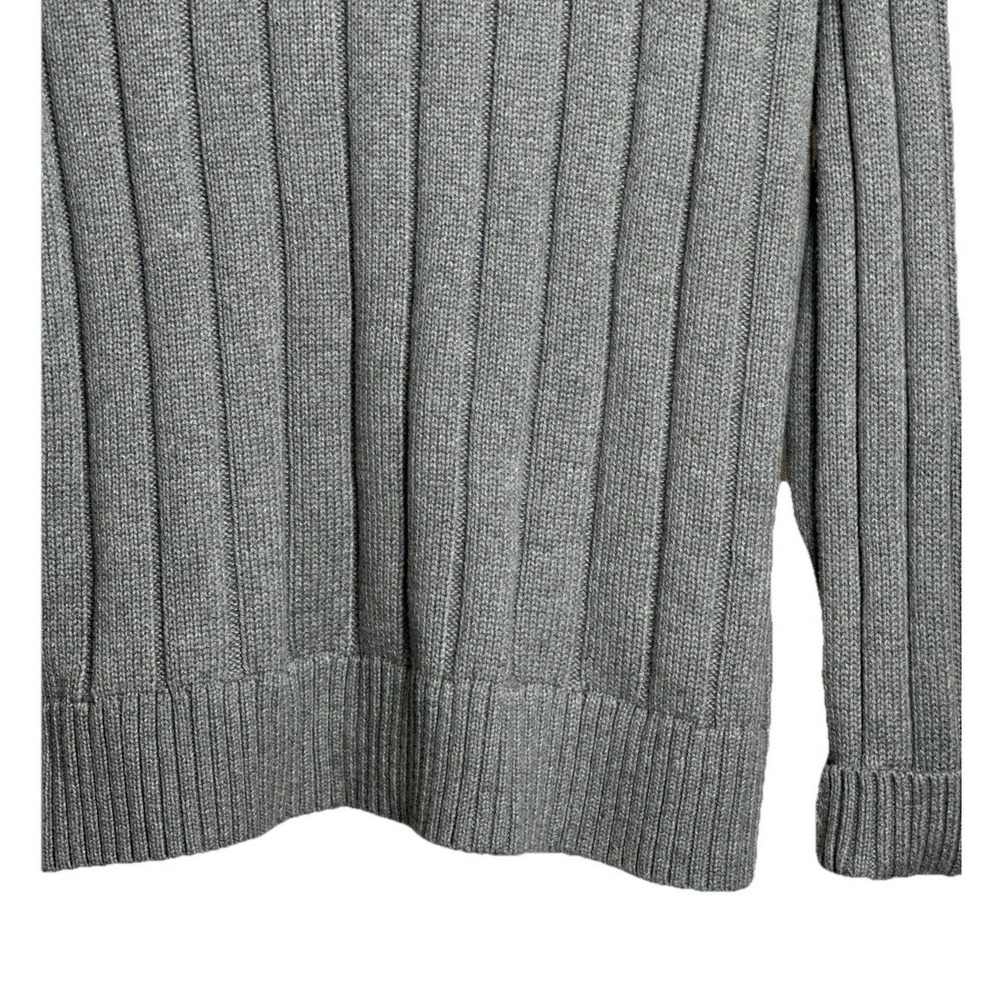 J. Crew Womens XL Gray Cable Knit Sweater Mock Neck Long Sleeve Cotton Pullover - Picture 6 of 7